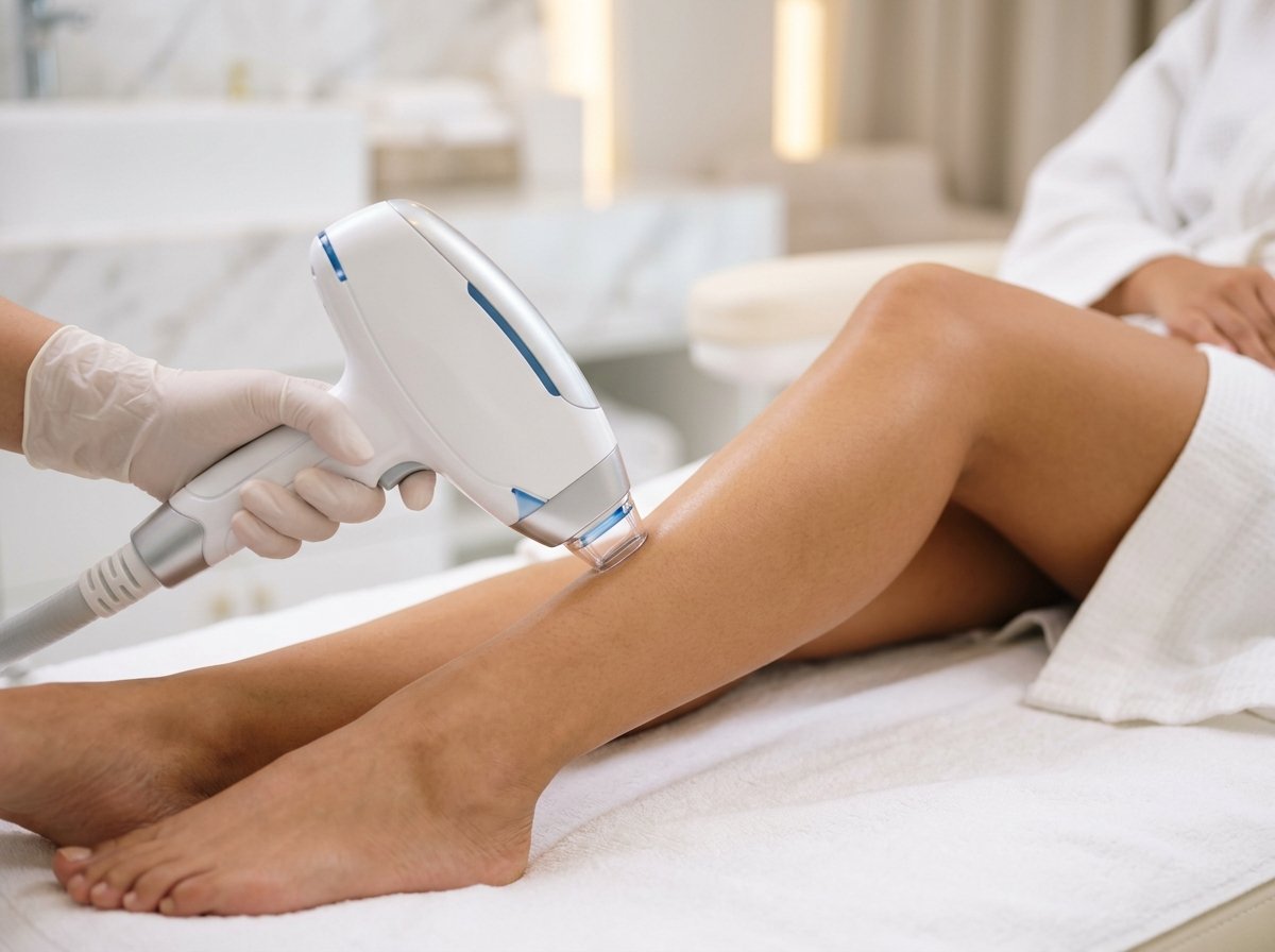 Close-up of a diode laser handpiece used for hair removal